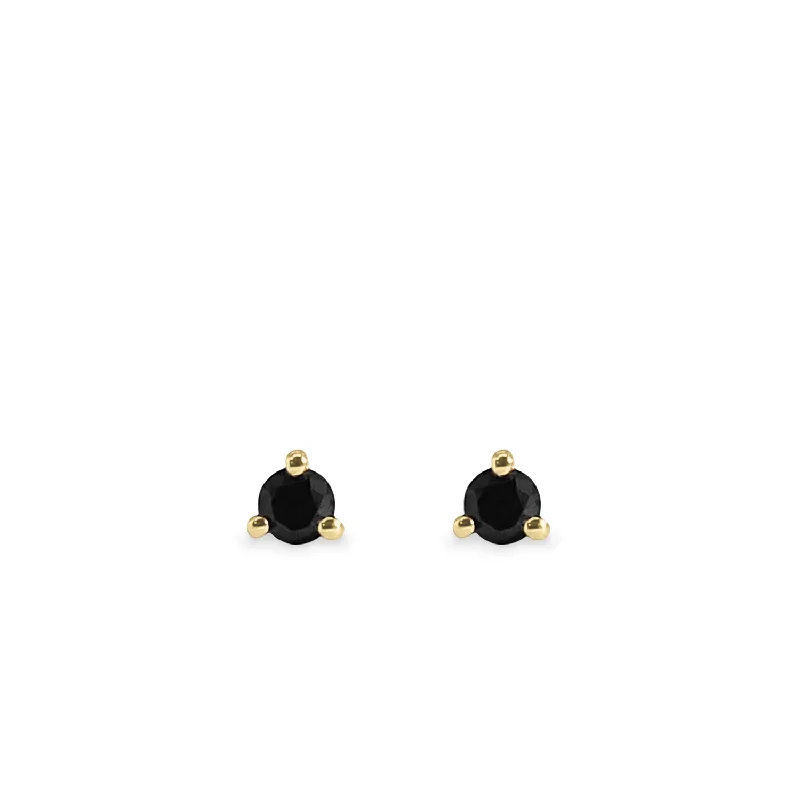 Stunning Statement Jewelry, Unbeatable Discounts Martina Gold Earring 3mm Black Diamond - 3 prongs Stunning Statement Jewelry, Unbeatable Discounts Martina Gold Earring 3mm Black Diamond - 3 prongs