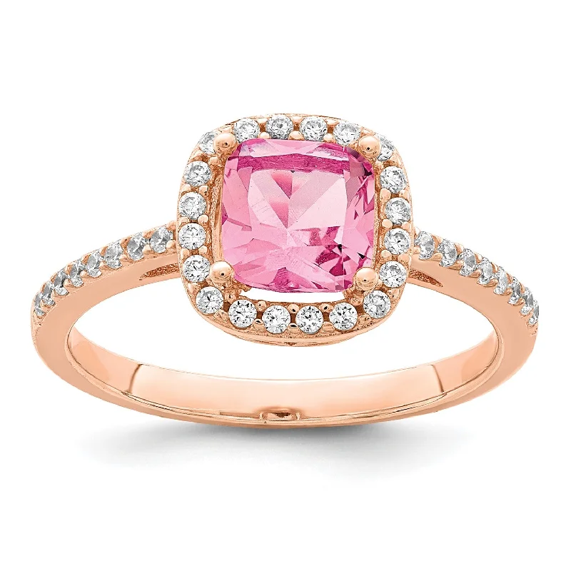Elegant Designs, Unbeatable Discounts – Shop Jewelry Now Rose Gold Plated Sterling Silver 6MM Cushion Cubic Zirconia Halo Ring; Size 7 Elegant Designs, Unbeatable Discounts – Shop Jewelry Now Rose Gold Plated Sterling Silver 6MM Cushion Cubic Zirconia Halo Ring; Size 7