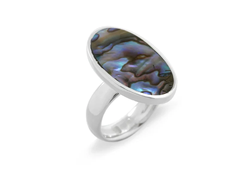 Huge Savings On Premium Jewelry Styles JW483 Paua Shell Oval Ring, Sterling Silver Huge Savings On Premium Jewelry Styles JW483 Paua Shell Oval Ring, Sterling Silver