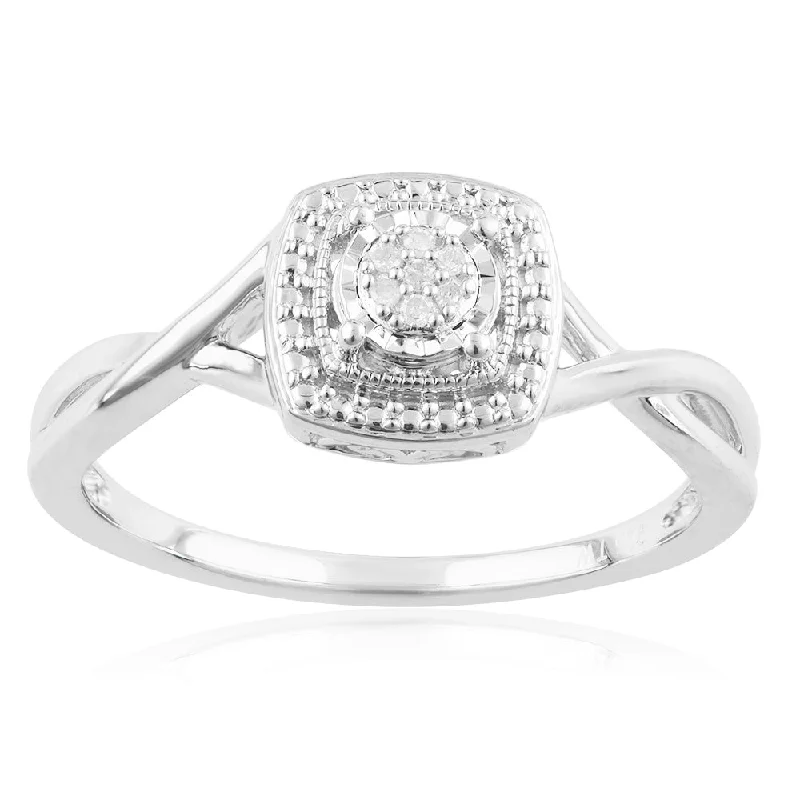 Don't Miss These Dazzling Jewelry Discounts Sterling Silver 2 Points Diamond Ring with 7 Brilliant Cut Diamonds Don't Miss These Dazzling Jewelry Discounts Sterling Silver 2 Points Diamond Ring with 7 Brilliant Cut Diamonds