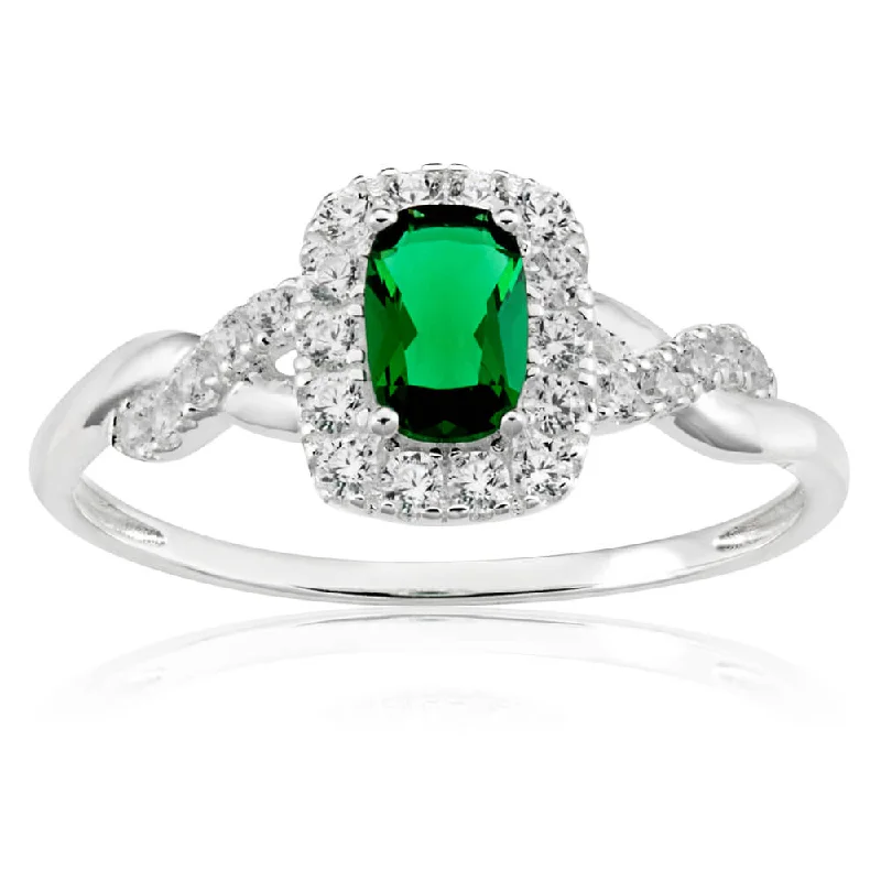Timeless Beauty, Unbeatable Deals – Jewelry Sale On Sterling Silver Created Emerald and Zirconia Ring Timeless Beauty, Unbeatable Deals – Jewelry Sale On Sterling Silver Created Emerald and Zirconia Ring