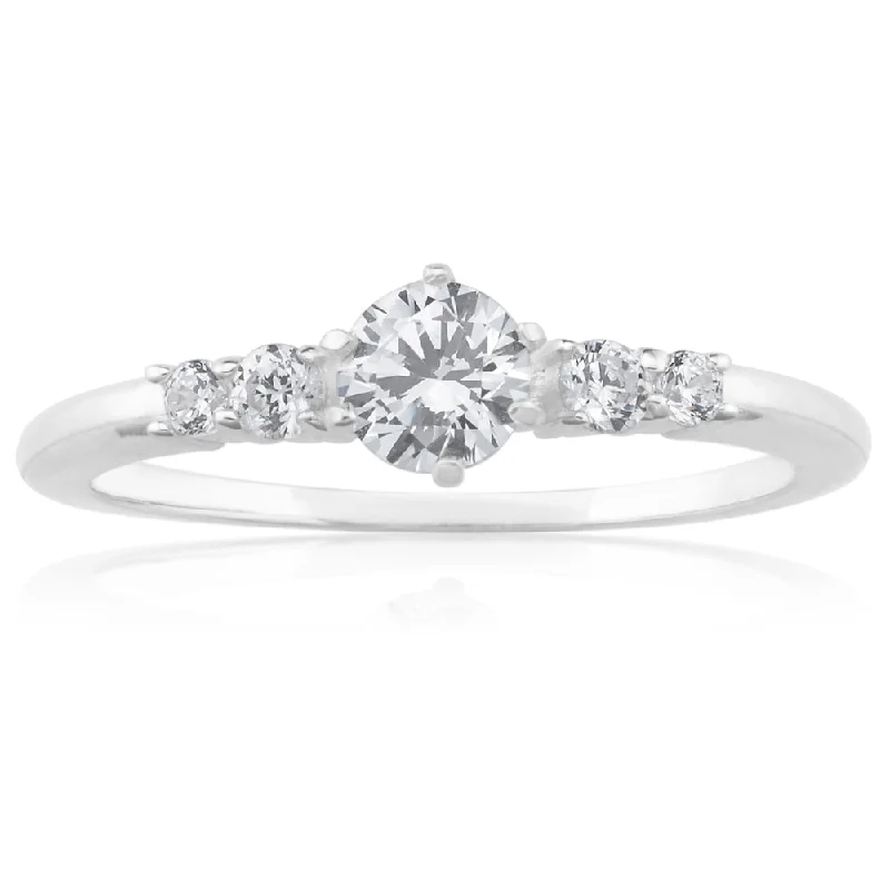 Exclusive Gemstone Jewelry At Special Prices Sterling Silver Fancy x5 Zirconia Claw Ring Exclusive Gemstone Jewelry At Special Prices Sterling Silver Fancy x5 Zirconia Claw Ring