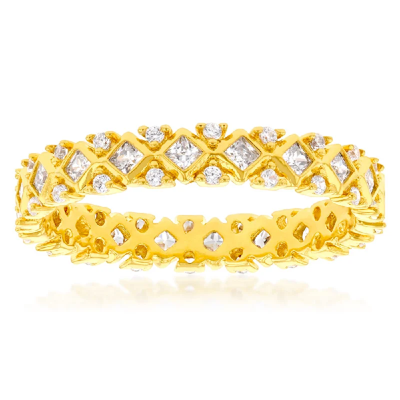 Special Deals On Handcrafted And Designer Jewelry Sterling Silver Gold Plated Cubic Zirconia On Fancy Band Ring Special Deals On Handcrafted And Designer Jewelry Sterling Silver Gold Plated Cubic Zirconia On Fancy Band Ring