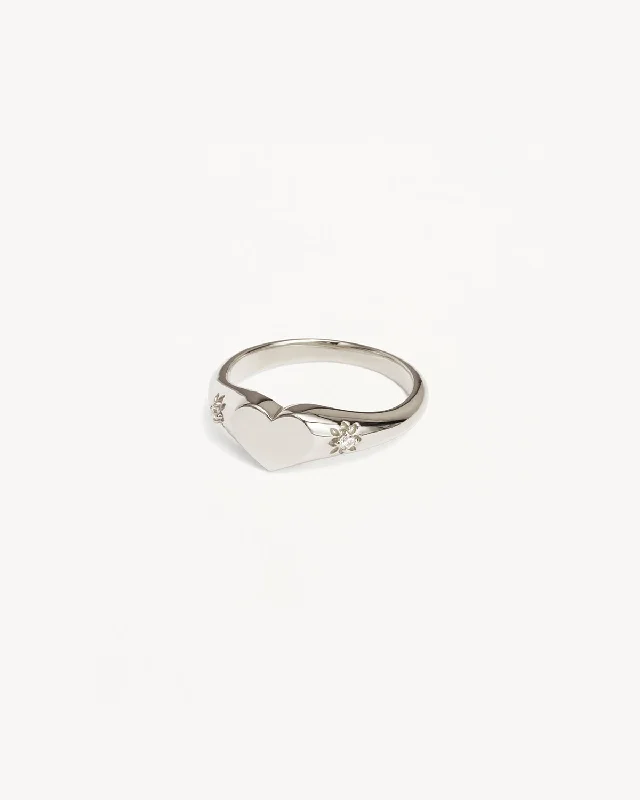 Final Call For Exquisite Jewelry At Reduced Rates Sterling Silver Heart Signet Ring Final Call For Exquisite Jewelry At Reduced Rates Sterling Silver Heart Signet Ring