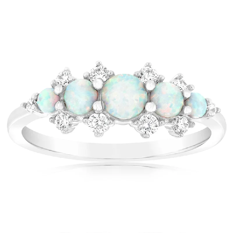 Holiday Jewelry Sale – Perfect Gifts At Great Prices Sterling Silver Rhodium Plated Created White Opal Ring Holiday Jewelry Sale – Perfect Gifts At Great Prices Sterling Silver Rhodium Plated Created White Opal Ring