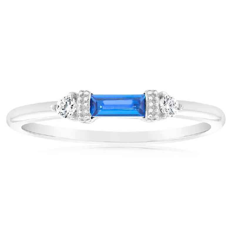 Exclusive Jewelry Markdowns – Limited-Time Offer Sterling Silver Rhodium Plated Sapphire White Cubic Zirconia Ring Exclusive Jewelry Markdowns – Limited-Time Offer Sterling Silver Rhodium Plated Sapphire White Cubic Zirconia Ring