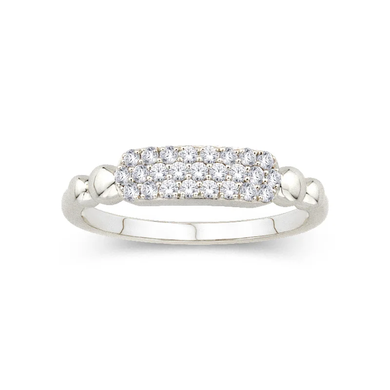 Limited-Stock Jewelry Sale – Once It's Gone, It's Gone 14K White Gold 0.28cttw. Diamond Pavé Top Fashion Ring Limited-Stock Jewelry Sale – Once It's Gone, It's Gone 14K White Gold 0.28cttw. Diamond Pavé Top Fashion Ring