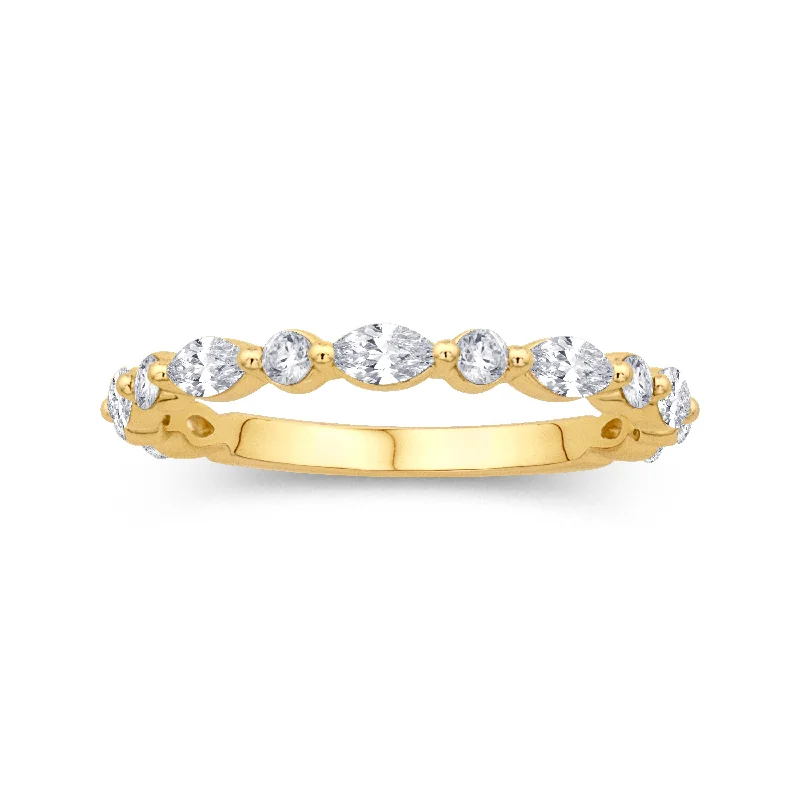 Affordable Glamour – Premium Jewelry At Special Prices 14K Yellow Gold 0.66cttw. Marquise & Round Diamond Alternating Stackable Fashion Ring Affordable Glamour – Premium Jewelry At Special Prices 14K Yellow Gold 0.66cttw. Marquise & Round Diamond Alternating Stackable Fashion Ring