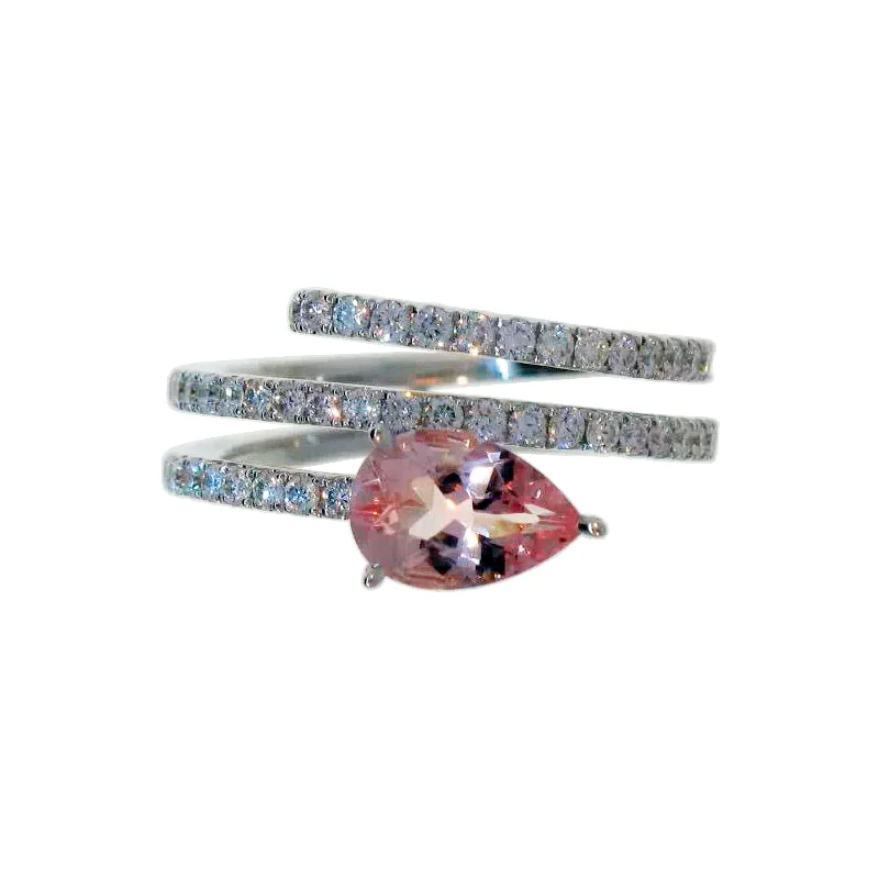 Limited-Time Offer On Elegant Jewelry Pieces Morganite Pastel Wrap Ring with Diamonds Limited-Time Offer On Elegant Jewelry Pieces Morganite Pastel Wrap Ring with Diamonds