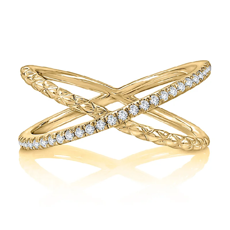 Jewelry Clearance – Final Chance To Save Big A. Jaffe 14K Yellow Gold 0.16cttw Diamond Crossover Quilted Fashion Ring Jewelry Clearance – Final Chance To Save Big A. Jaffe 14K Yellow Gold 0.16cttw Diamond Crossover Quilted Fashion Ring