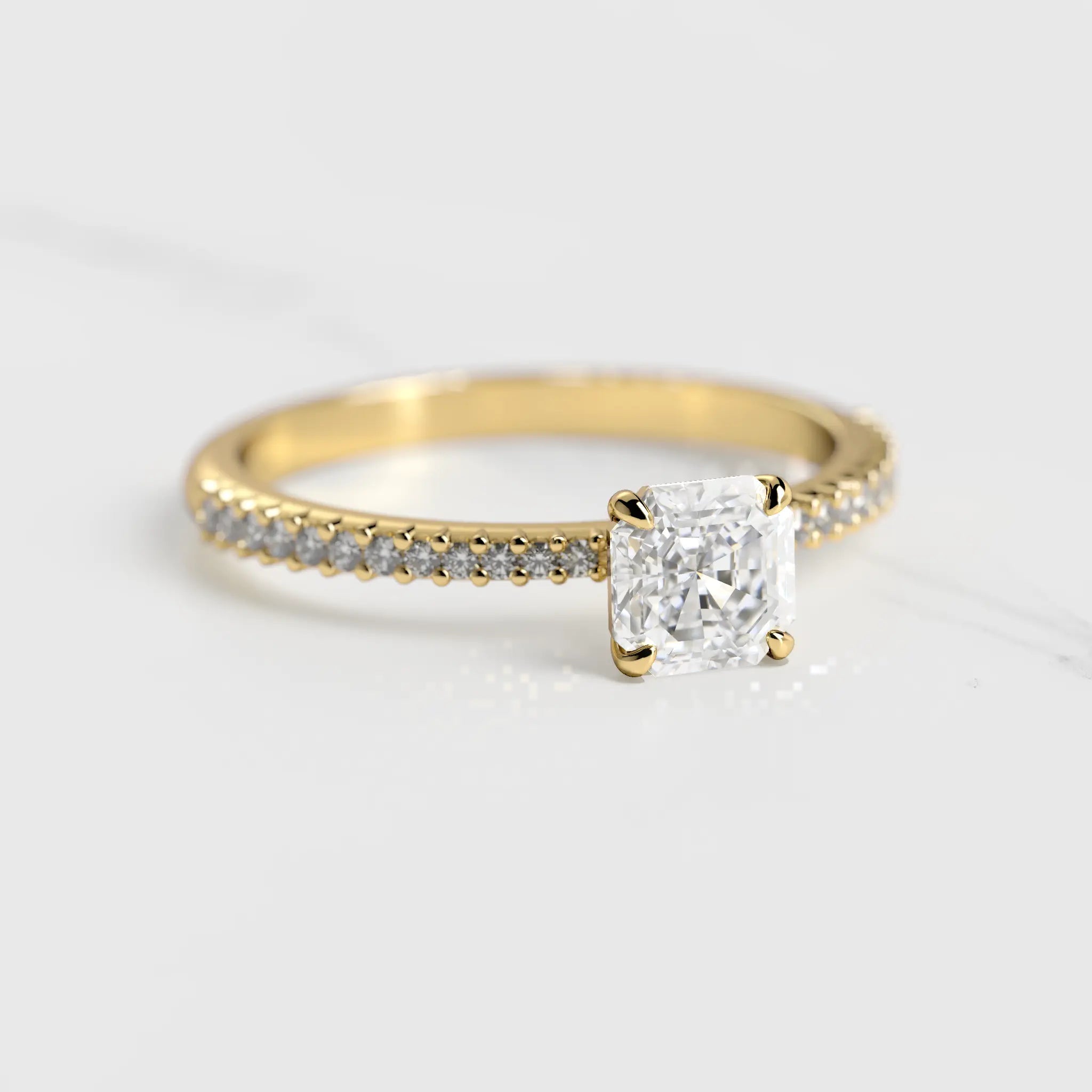 The Ultimate Jewelry Sale – Shop Premium Styles Asscher Half Pave Tapered Moissanite Ring The Ultimate Jewelry Sale – Shop Premium Styles Asscher Half Pave Tapered Moissanite Ring