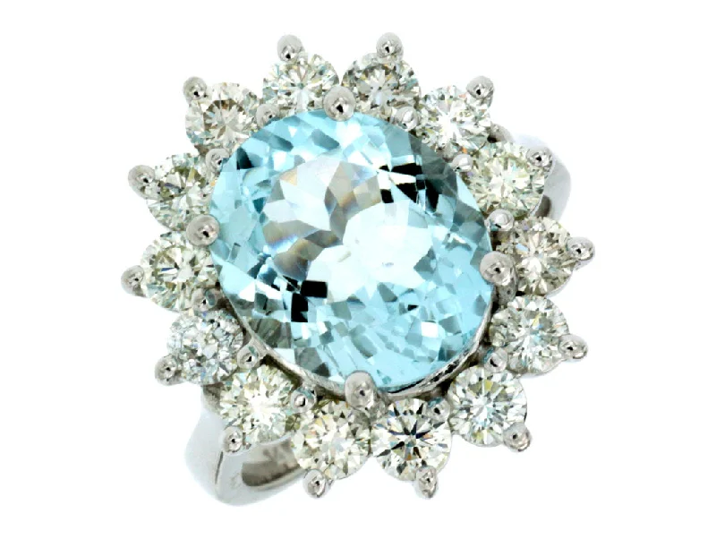 Exclusive Jewelry Sale – Sparkle For Less Bremer Jewelry Aquamarine and Diamonds Princess Di Fashion Ring in 14K White Gold (5.90ctw) Exclusive Jewelry Sale – Sparkle For Less Bremer Jewelry Aquamarine and Diamonds Princess Di Fashion Ring in 14K White Gold (5.90ctw)