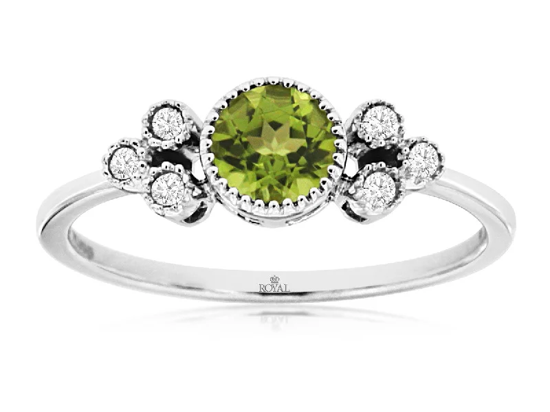 Modern Jewelry At Exclusive Discounts – Shop Today Bremer Jewelry Peridot and Diamonds Fashion Ring in 14K White Gold (0.57ctw) Modern Jewelry At Exclusive Discounts – Shop Today Bremer Jewelry Peridot and Diamonds Fashion Ring in 14K White Gold (0.57ctw)