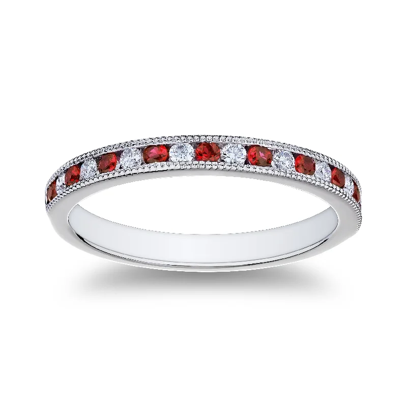 Premium Diamond Jewelry For Unforgettable Moments Bremer Jewelry Ruby and Diamond Channel Set Ring in Platinum (0.40ctw) Premium Diamond Jewelry For Unforgettable Moments Bremer Jewelry Ruby and Diamond Channel Set Ring in Platinum (0.40ctw)