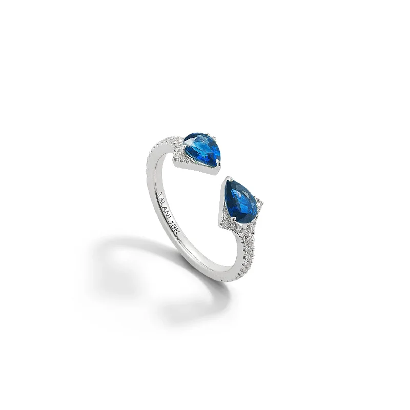 Shop Stylish Jewelry Now And Save Big Bremer Jewelry Sapphire and Diamond Geometric Fashion Ring in 18K White Gold (1.11ctw) Shop Stylish Jewelry Now And Save Big Bremer Jewelry Sapphire and Diamond Geometric Fashion Ring in 18K White Gold (1.11ctw)
