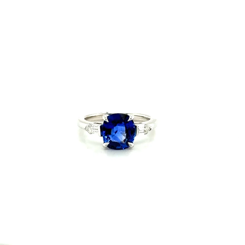 Limited Stock On Premium Jewelry At Low Prices Sapphire and Diamonds Three Stone Fashion Ring in 18K White Gold (3.40ctw) Limited Stock On Premium Jewelry At Low Prices Sapphire and Diamonds Three Stone Fashion Ring in 18K White Gold (3.40ctw)