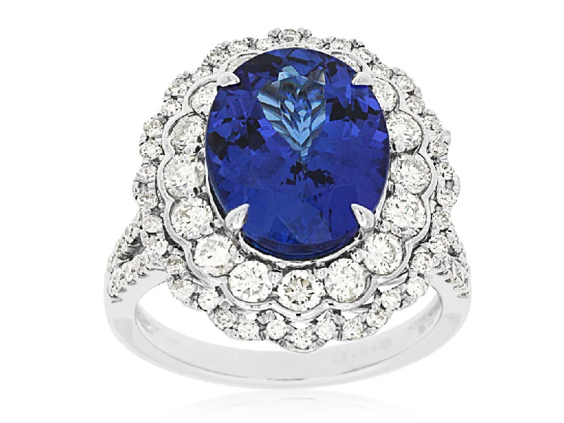 Elegant Jewelry At Unbeatable Offers – Shop Before It's Gone Bremer Jewelry Tanzanite and Diamond Halo Fashion Ring in 14K White Gold (6.38ctw) Elegant Jewelry At Unbeatable Offers – Shop Before It's Gone Bremer Jewelry Tanzanite and Diamond Halo Fashion Ring in 14K White Gold (6.38ctw)