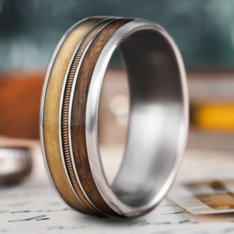 Shop Elegant Jewelry At Unbeatable Prices Custom Design - 3-Inlay Metal Center Ring zS54HeMYtMKU9CvL7sy2vzi7
