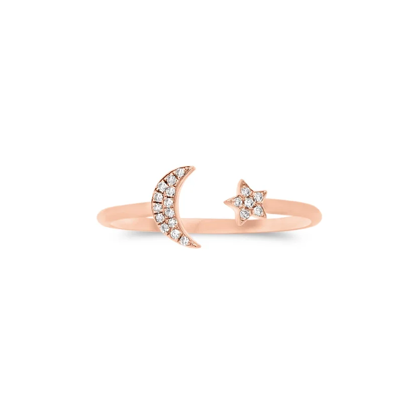 Shop Modern Jewelry Collections With Exclusive Discounts Diamond Crescent Moon Open Ring