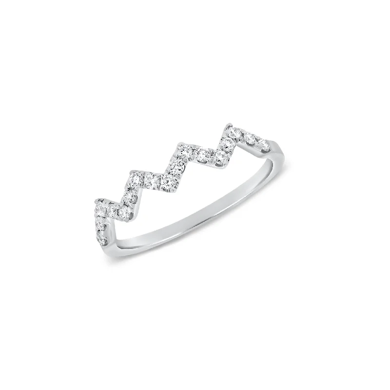 Grab Exquisite Jewelry At The Lowest Prices Diamond Zig-Zag Pinky Ring