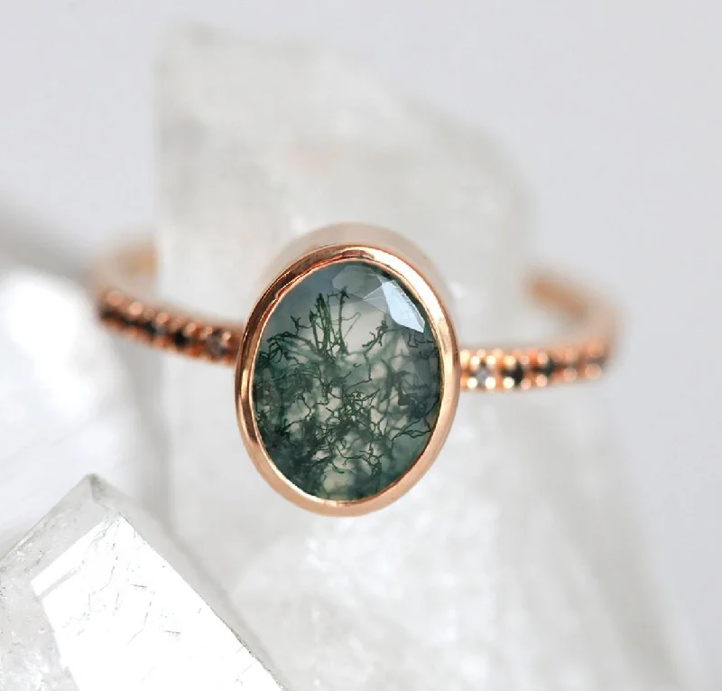 Flash Sale On Stunning Jewelry – Don't Miss Out Aspen Oval Moss Agate Ring