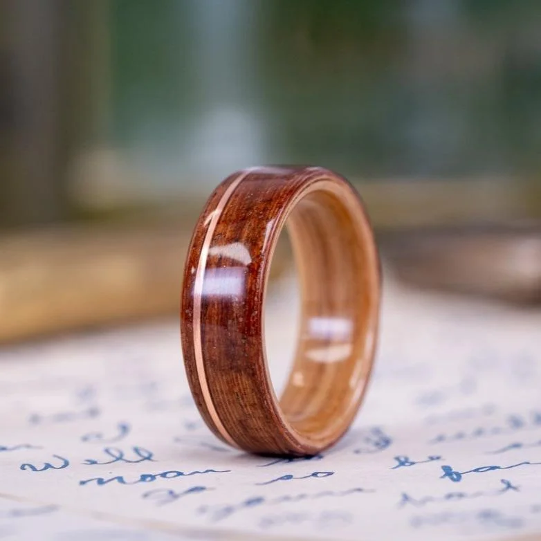 Limited-Time Jewelry Sale – Don't Miss These Deals (In-Stock) Iroko Teak Wooden Ring, Natural Whiskey Barrel Liner & Offset Copper - Size 10.25 | 8mm Wide Limited-Time Jewelry Sale – Don't Miss These Deals (In-Stock) Iroko Teak Wooden Ring, Natural Whiskey Barrel Liner & Offset Copper - Size 10.25 | 8mm Wide
