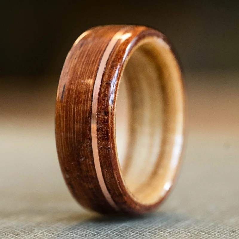 Elegant Jewelry, Exclusive Prices – Shop Now (In-Stock) Iroko Teak Wooden Ring with Natural Whiskey Barrel Liner & Offset Copper - Size 9.25 | 8mm Wide Elegant Jewelry, Exclusive Prices – Shop Now (In-Stock) Iroko Teak Wooden Ring with Natural Whiskey Barrel Liner & Offset Copper - Size 9.25 | 8mm Wide