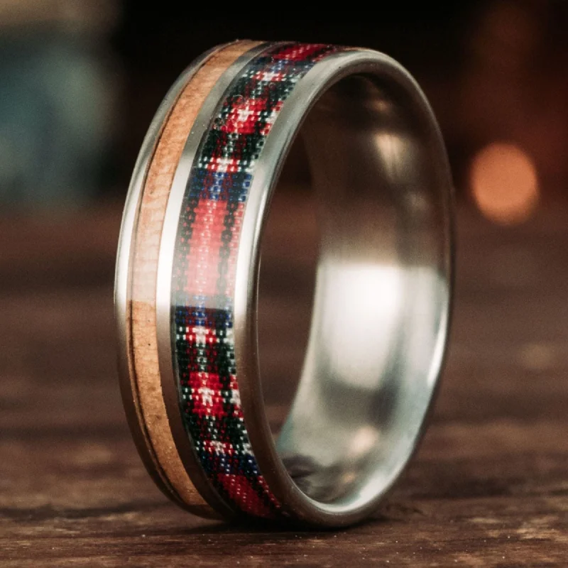 Stunning Jewelry Pieces At The Lowest Prices Ever (In-Stock) The Celtic - Stewart Royal | Men's Titanium Wedding Band with Whiskey Barrel & Tartan - Size 11.25 | 8mm Wide Stunning Jewelry Pieces At The Lowest Prices Ever (In-Stock) The Celtic - Stewart Royal | Men's Titanium Wedding Band with Whiskey Barrel & Tartan - Size 11.25 | 8mm Wide