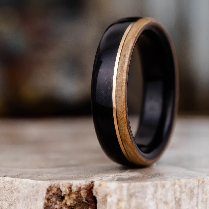 Seasonal Jewelry Deals – Elevate Your Style (In-Stock) The Highball Men's Wooden Whiskey Barrel Ring with 14k Yellow Gold Inlay - Size 9.75 | 6mm Wide Seasonal Jewelry Deals – Elevate Your Style (In-Stock) The Highball Men's Wooden Whiskey Barrel Ring with 14k Yellow Gold Inlay - Size 9.75 | 6mm Wide