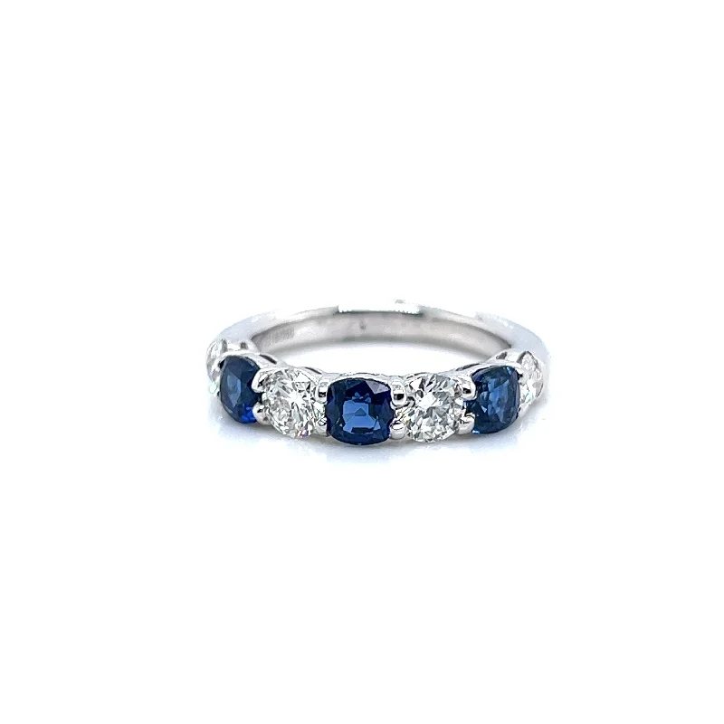Bold And Beautiful Jewelry Now At Irresistible Prices JB Star Diamonds and Sapphires Half Anniversary Fashion Ring in 950 White Platinum (2.45ctw)
