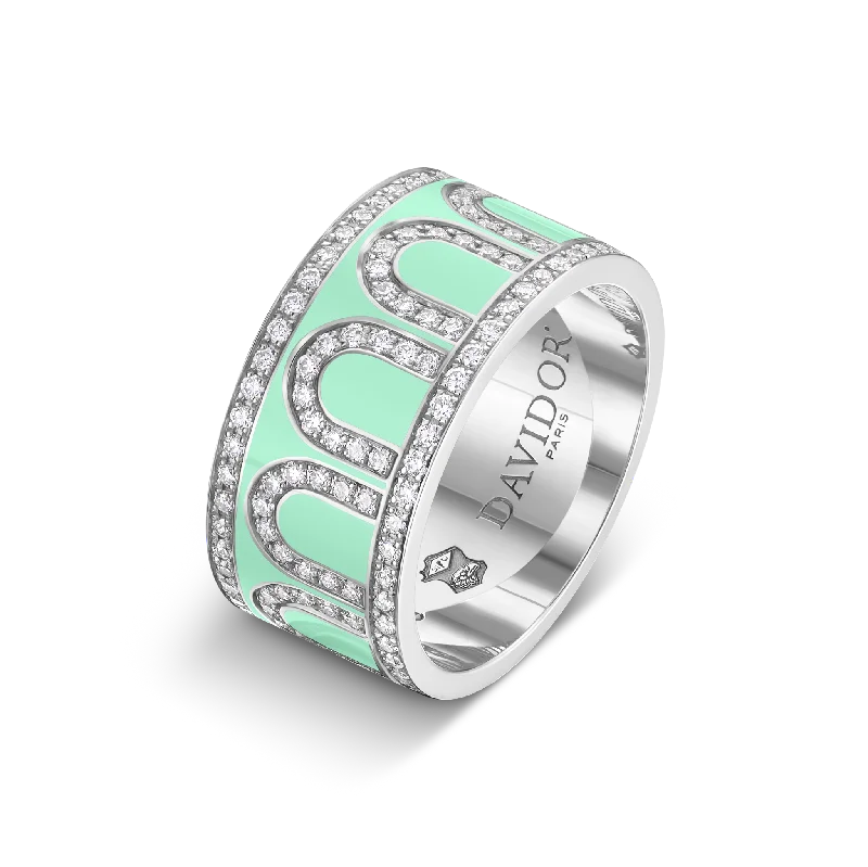 Buy More, Save More On Stunning Jewelry Designs L'Arc de DAVIDOR Ring GM, 18k White Gold with Palm Beach Lacquered Ceramic and Palais Diamonds Buy More, Save More On Stunning Jewelry Designs L'Arc de DAVIDOR Ring GM, 18k White Gold with Palm Beach Lacquered Ceramic and Palais Diamonds