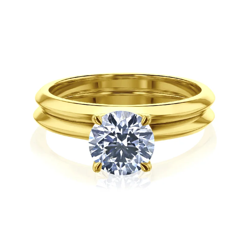 Customized Silver Jewelry For Unique Style Kobelli Grown - Hana 1.5ct Solitaire Lab Diamond Bridal Set Customized Silver Jewelry For Unique Style Kobelli Grown - Hana 1.5ct Solitaire Lab Diamond Bridal Set