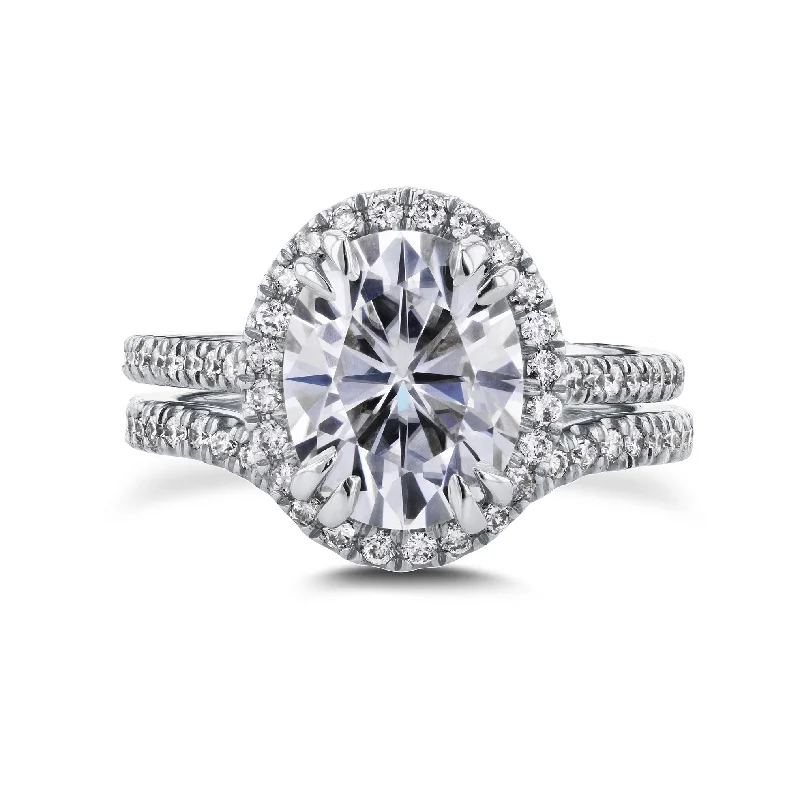 Final Call For Exquisite Jewelry At Reduced Rates 3-3/5ct.tw Oval Halo Basket Cathedral Bridal Set Final Call For Exquisite Jewelry At Reduced Rates 3-3/5ct.tw Oval Halo Basket Cathedral Bridal Set
