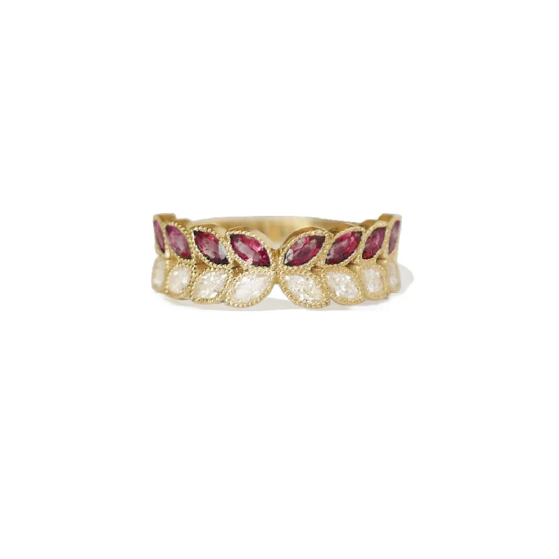 Shine In Style – Shop Jewelry Discounts Today Marquise Ruby & Diamond Leaf Band Ring Shine In Style – Shop Jewelry Discounts Today Marquise Ruby & Diamond Leaf Band Ring