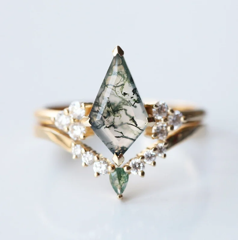 Shop Stylish Jewelry Now And Save Big Sally Kite Moss Agate Ring Set