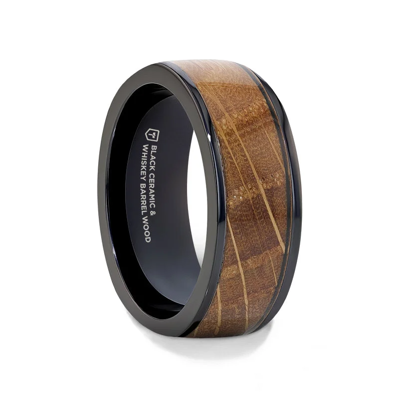 Luxury Jewelry Sale – Elegant Styles At Unbeatable Prices SCOTCH Black Ceramic Ring with Whiskey Barrel Wood Inlay- 8mm Luxury Jewelry Sale – Elegant Styles At Unbeatable Prices SCOTCH Black Ceramic Ring with Whiskey Barrel Wood Inlay- 8mm