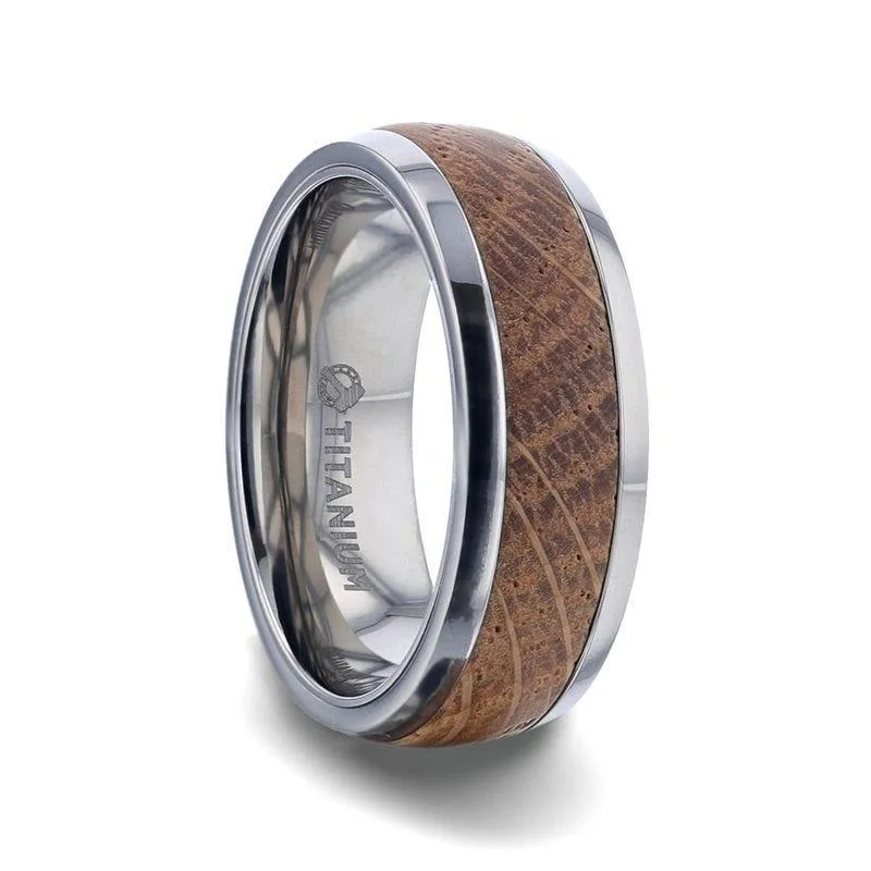 Modern Jewelry At Exclusive Discounts – Shop Today STAVE Whiskey Barrel Inlaid Titanium Men's Wedding Band With Domed Polished Edges Made From Genuine Whiskey Barrels - 8mm Modern Jewelry At Exclusive Discounts – Shop Today STAVE Whiskey Barrel Inlaid Titanium Men's Wedding Band With Domed Polished Edges Made From Genuine Whiskey Barrels - 8mm