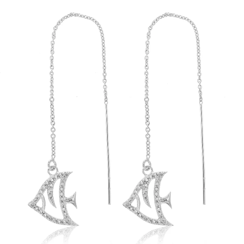 Flash Sale On Stunning Jewelry – Don't Miss Out 0.07 cttw Diamond Dangle Threader Earrings Brass With Rhodium Plating Fish Flash Sale On Stunning Jewelry – Don't Miss Out 0.07 cttw Diamond Dangle Threader Earrings Brass With Rhodium Plating Fish