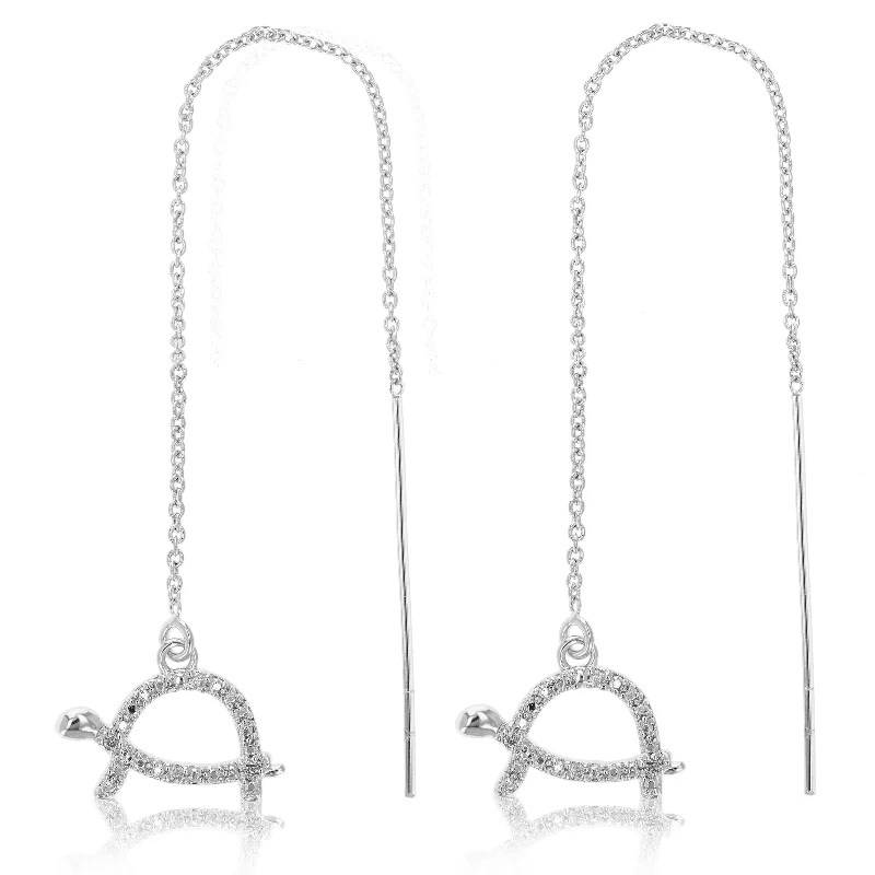 Bestselling Jewelry At Special Promotional Rates 0.07 cttw Diamond Dangle Threader Earrings Brass With Rhodium Plating Tortoise Bestselling Jewelry At Special Promotional Rates 0.07 cttw Diamond Dangle Threader Earrings Brass With Rhodium Plating Tortoise