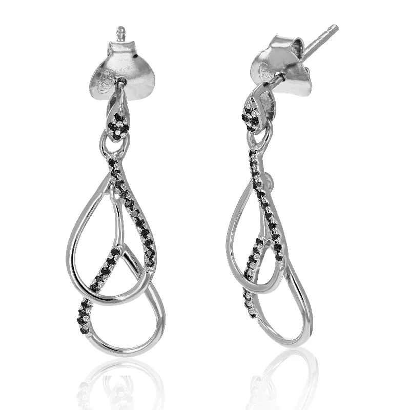 Flash Sale On Exquisite Jewelry – Don't Miss Out 0.16 cttw Black Diamond Dangle Earrings .925 Sterling Silver Prong Set 3/4 Inch Flash Sale On Exquisite Jewelry – Don't Miss Out 0.16 cttw Black Diamond Dangle Earrings .925 Sterling Silver Prong Set 3/4 Inch