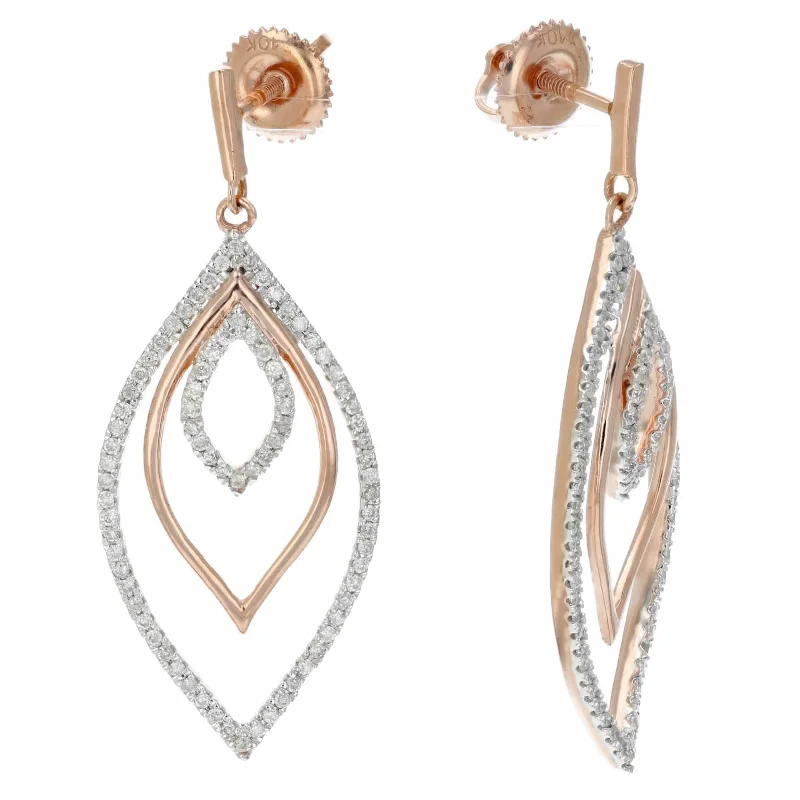 Elegant Jewelry, Exclusive Prices – Shop Now 1/2 cttw Diamond Marquise Shape Dangle Earrings 10K White and Rose Gold 1.50 Inch Elegant Jewelry, Exclusive Prices – Shop Now 1/2 cttw Diamond Marquise Shape Dangle Earrings 10K White and Rose Gold 1.50 Inch