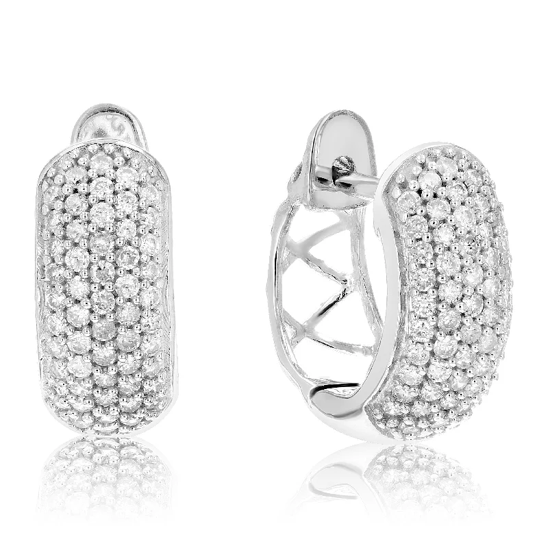 Huge Savings On Timeless Jewelry Collections 1/2 cttw Diamond Hoop Earrings .925 Sterling Silver Composite 108 Stone 1/2 Inch Huge Savings On Timeless Jewelry Collections 1/2 cttw Diamond Hoop Earrings .925 Sterling Silver Composite 108 Stone 1/2 Inch