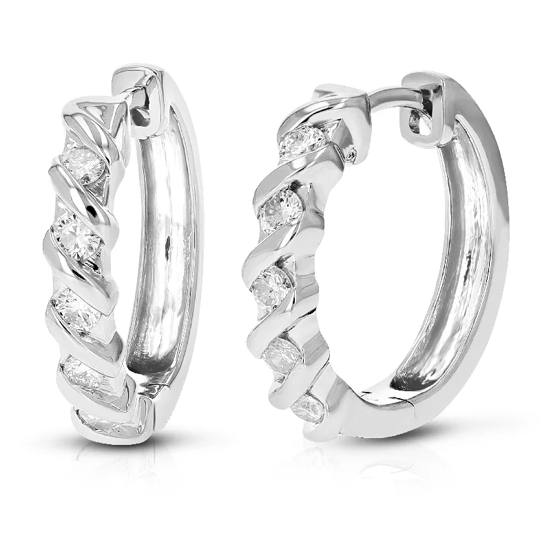 Best Jewelry Sale – Shop Exclusive Designs Now 1/2 cttw Lab Grown Diamond Hoop Earrings Round Cut Prong Set on .925 Sterling Silver 3/4 Inch size Best Jewelry Sale – Shop Exclusive Designs Now 1/2 cttw Lab Grown Diamond Hoop Earrings Round Cut Prong Set on .925 Sterling Silver 3/4 Inch size
