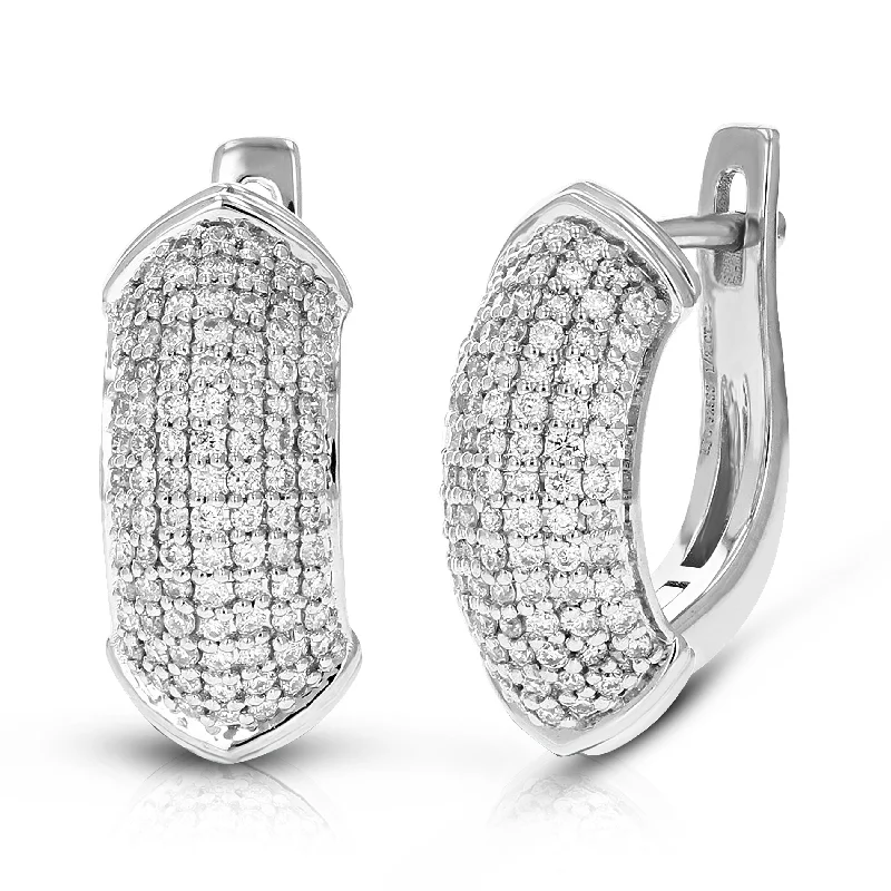 Elegant Rose Gold Jewelry For A Stylish Touch 1/2 cttw Round Cut Lab Grown Diamond Prong Set Hoop Earrings in .925 Sterling Silver 1/2 Inch Elegant Rose Gold Jewelry For A Stylish Touch 1/2 cttw Round Cut Lab Grown Diamond Prong Set Hoop Earrings in .925 Sterling Silver 1/2 Inch