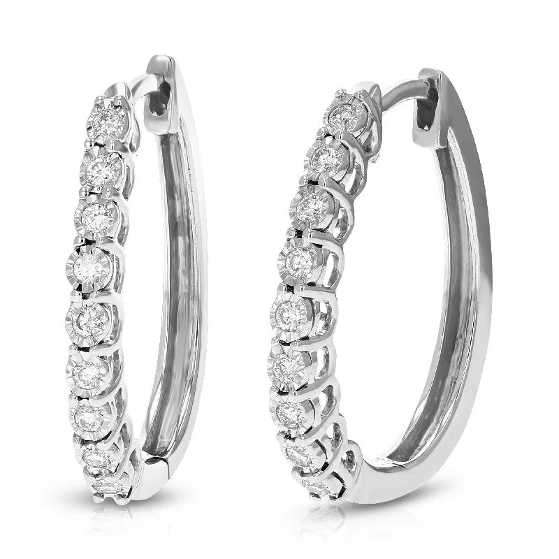Unmissable Discounts On Timeless Jewelry Pieces 1/4 CT Round Cut Lab Grown Diamond Hoop Earrings in .925 Sterling Silver Prong Set 3/4 Inch Unmissable Discounts On Timeless Jewelry Pieces 1/4 CT Round Cut Lab Grown Diamond Hoop Earrings in .925 Sterling Silver Prong Set 3/4 Inch