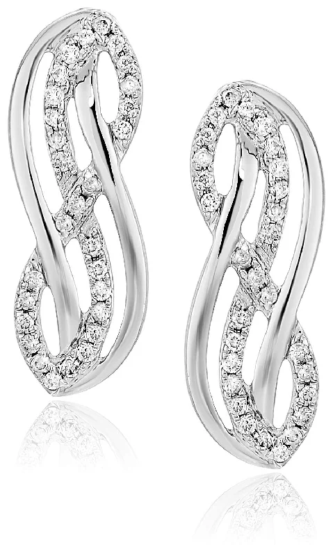 Premium Jewelry Now Available At Special Discounts 1/4 cttw Diamond Highway Earrings in 10K White Gold Premium Jewelry Now Available At Special Discounts 1/4 cttw Diamond Highway Earrings in 10K White Gold