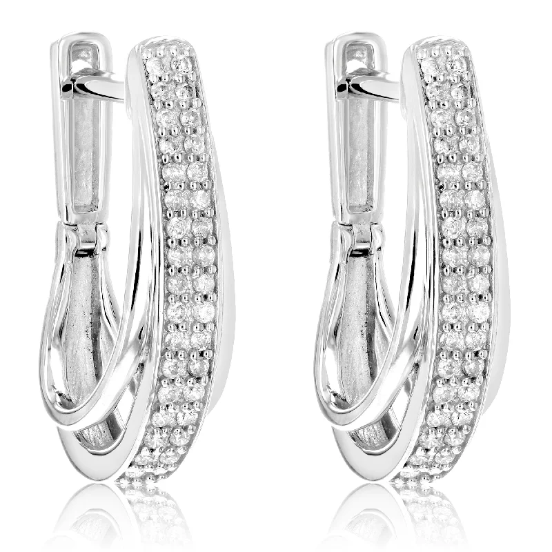 Flash Sale On Stunning Jewelry – Don't Miss Out 1/4 cttw Diamond Hoop Earrings .925 Sterling Silver 60 Stones Dangle 3/4 Inch Flash Sale On Stunning Jewelry – Don't Miss Out 1/4 cttw Diamond Hoop Earrings .925 Sterling Silver 60 Stones Dangle 3/4 Inch
