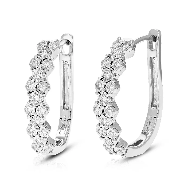Buy More, Save More On Stunning Jewelry Designs 1/4 cttw Round Cut Lab Grown Diamond Prong Set Hoop Earrings in .925 Sterling Silver 3/4 Inch Buy More, Save More On Stunning Jewelry Designs 1/4 cttw Round Cut Lab Grown Diamond Prong Set Hoop Earrings in .925 Sterling Silver 3/4 Inch