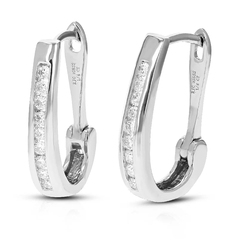 Get Your Favorite Jewelry At The Best Price 1/4 cttw Round Lab Grown Diamond Hoop Earrings .925 Sterling Silver Channel Set 3/4 Inch Get Your Favorite Jewelry At The Best Price 1/4 cttw Round Lab Grown Diamond Hoop Earrings .925 Sterling Silver Channel Set 3/4 Inch