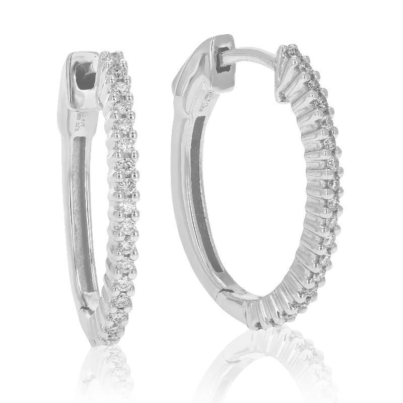 Grab Exquisite Jewelry At The Lowest Prices 1/4 cttw Round Lab Grown Diamond Hoop Earrings .925 Sterling Silver Prong Set Size 3/4 Inch Grab Exquisite Jewelry At The Lowest Prices 1/4 cttw Round Lab Grown Diamond Hoop Earrings .925 Sterling Silver Prong Set Size 3/4 Inch